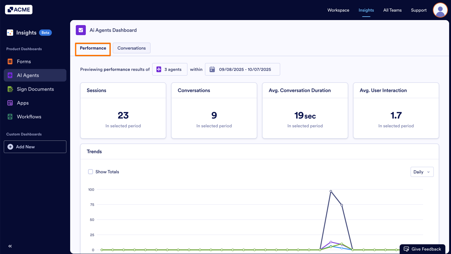 How to View AI Agent Performance Metrics in Insights? Image-3