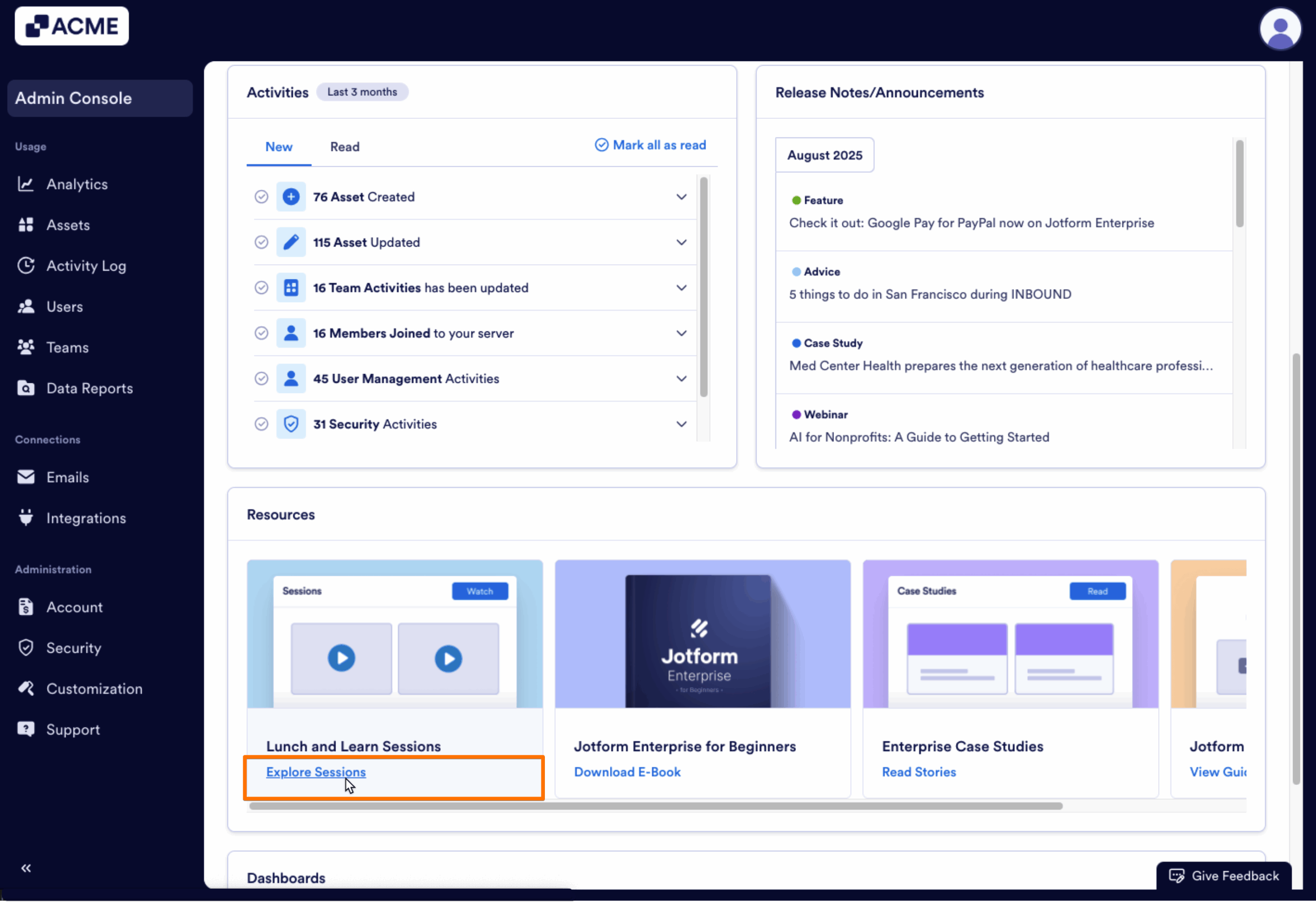 How to Access Enterprise Resources and Release Notes from the Admin Console Image-5