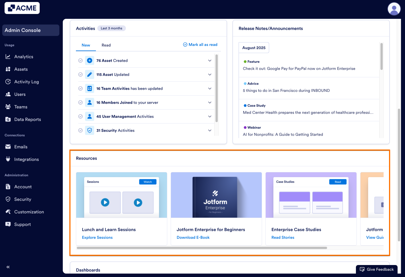 How to Access Enterprise Resources and Release Notes from the Admin Console Image-4