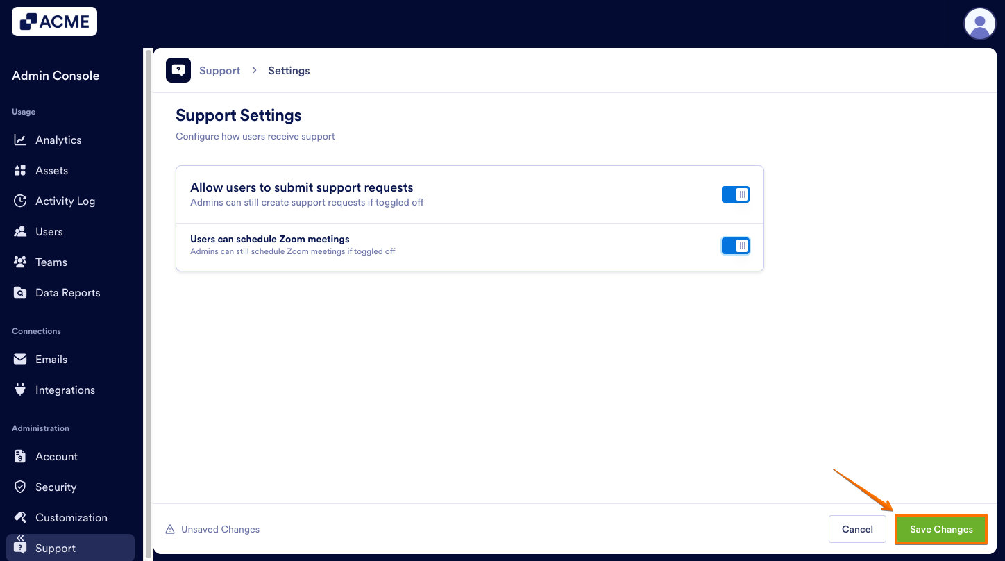 How to Manage Support Ticket Settings in Your Organization from the Admin Console Image-10
