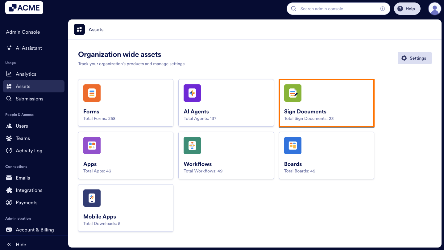 How to View and Manage Sign Document Usage in Your Organization from the Admin Console Image-2