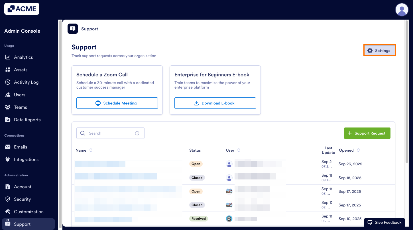 How to Manage Support Ticket Settings in Your Organization from the Admin Console Image-6