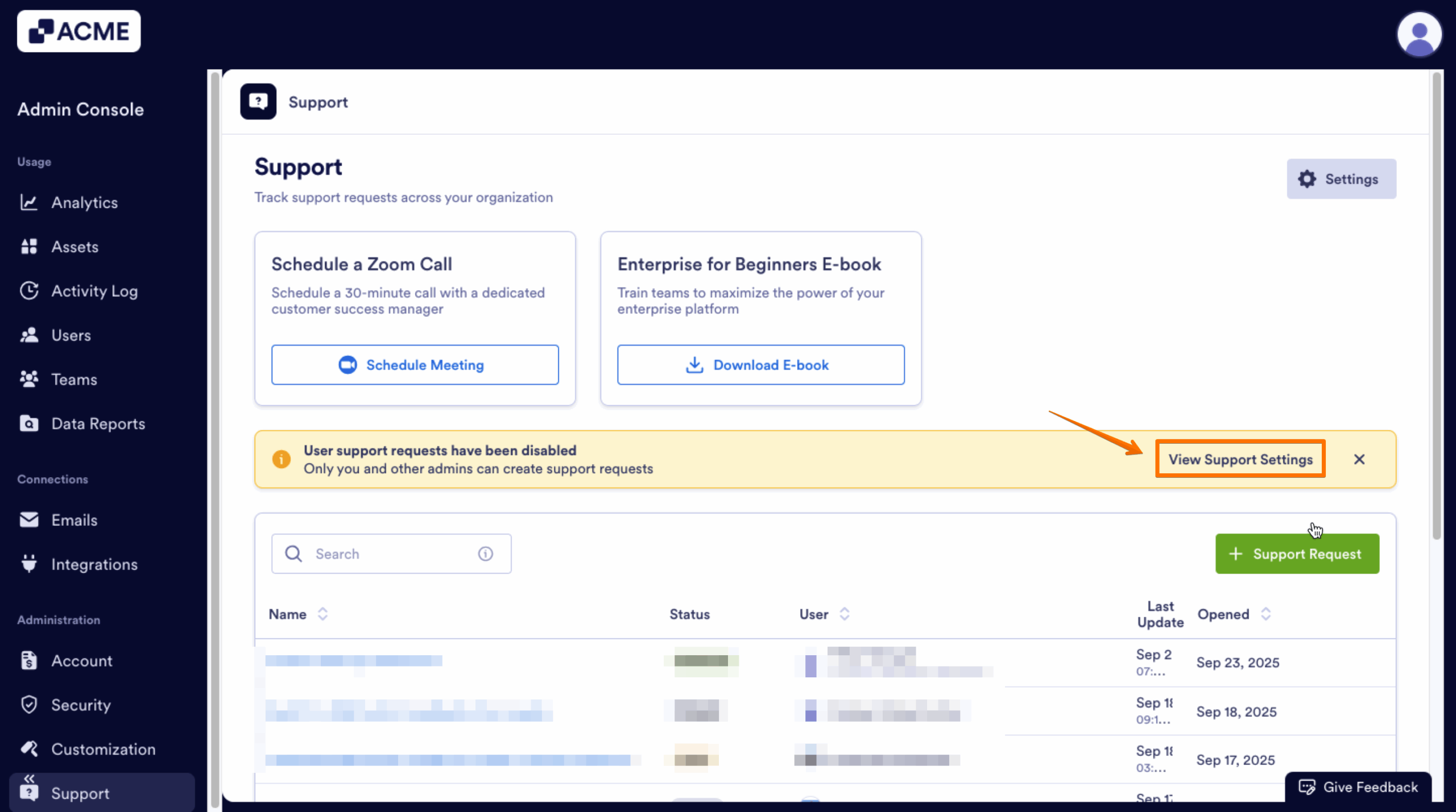 How to Manage Support Ticket Settings in Your Organization from the Admin Console Image-7