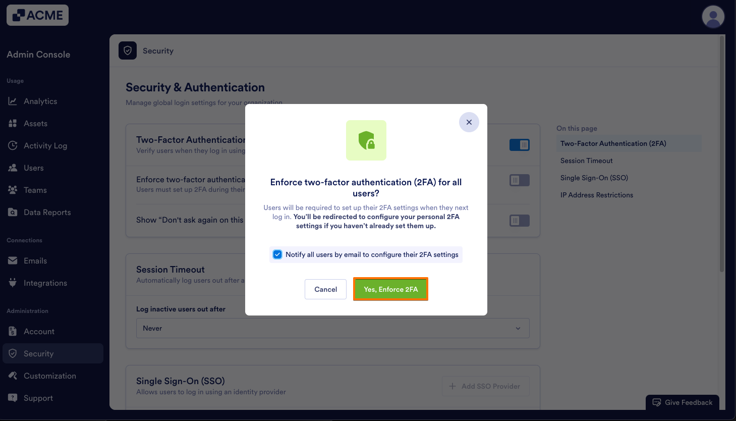 How to Configure and Enforce Two-Factor Authentication (2FA) Organization-Wide from the Admin Console Image-5