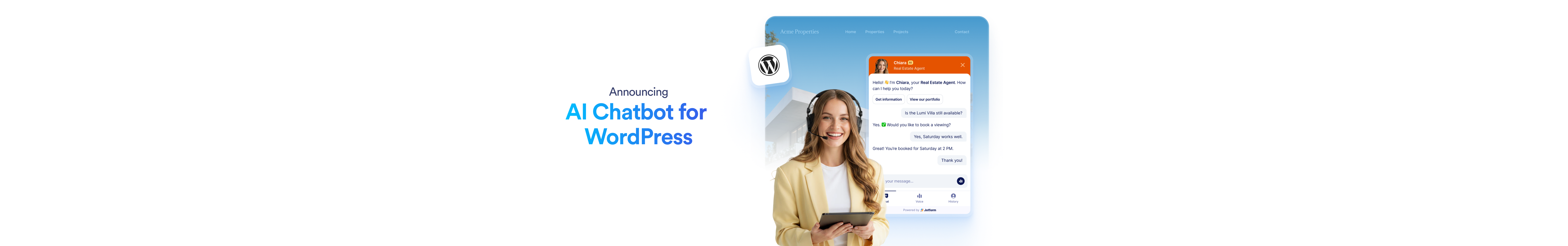 Header Cover - Announcing Jotform AI Chatbot for WordPress