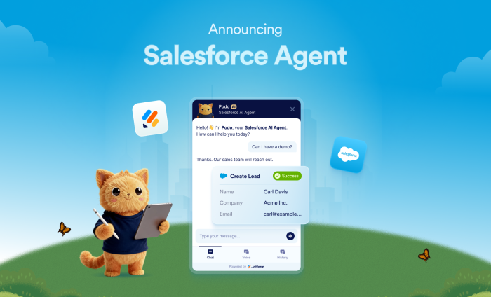 Announcing the Jotform Salesforce Agent: An AI chatbot for sales and service
