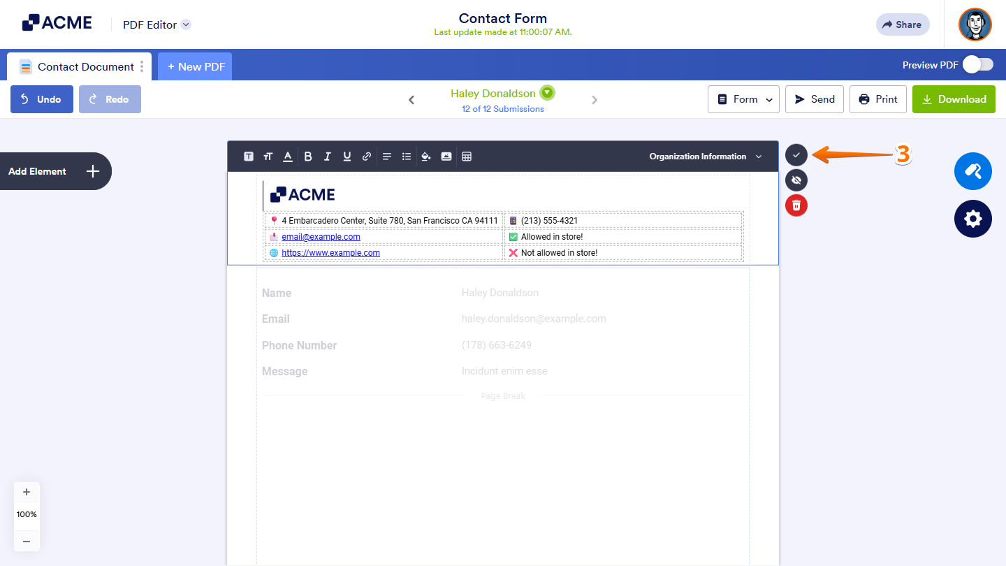 Save header in PDF Editor
