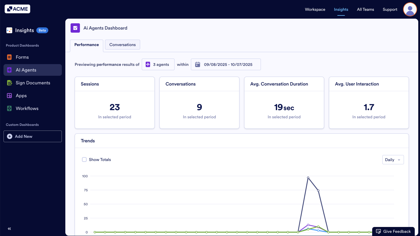 How to View an Individual AI Agent Usage Metrics in Insights? Image-2