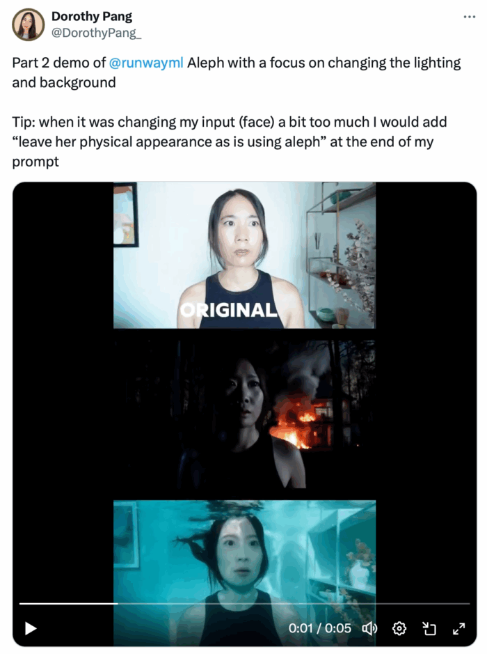 Runway Demo Video Tweet