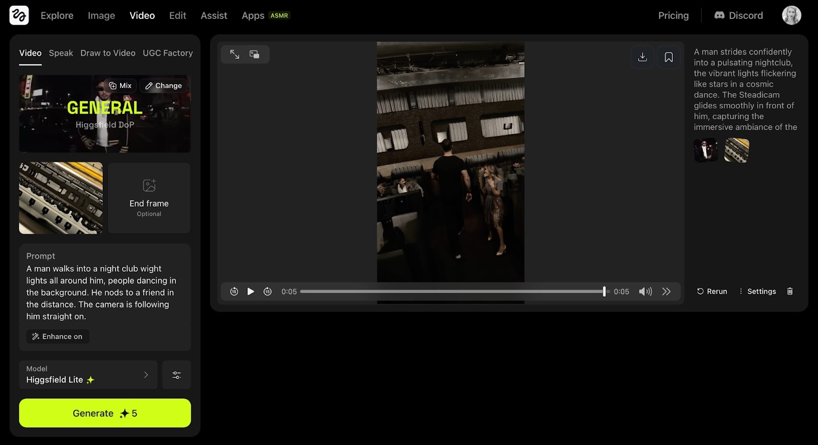 Higgsfield User Interface