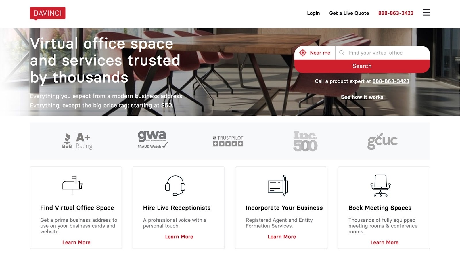 Davinci Landing Page