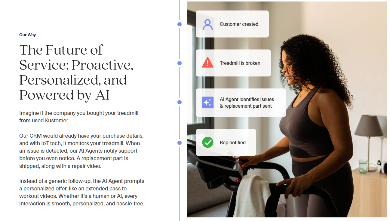 Screenshot from Gorgias alternative, Kustomer