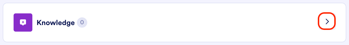 Clicking on the arrow on right on the Knowledge option
