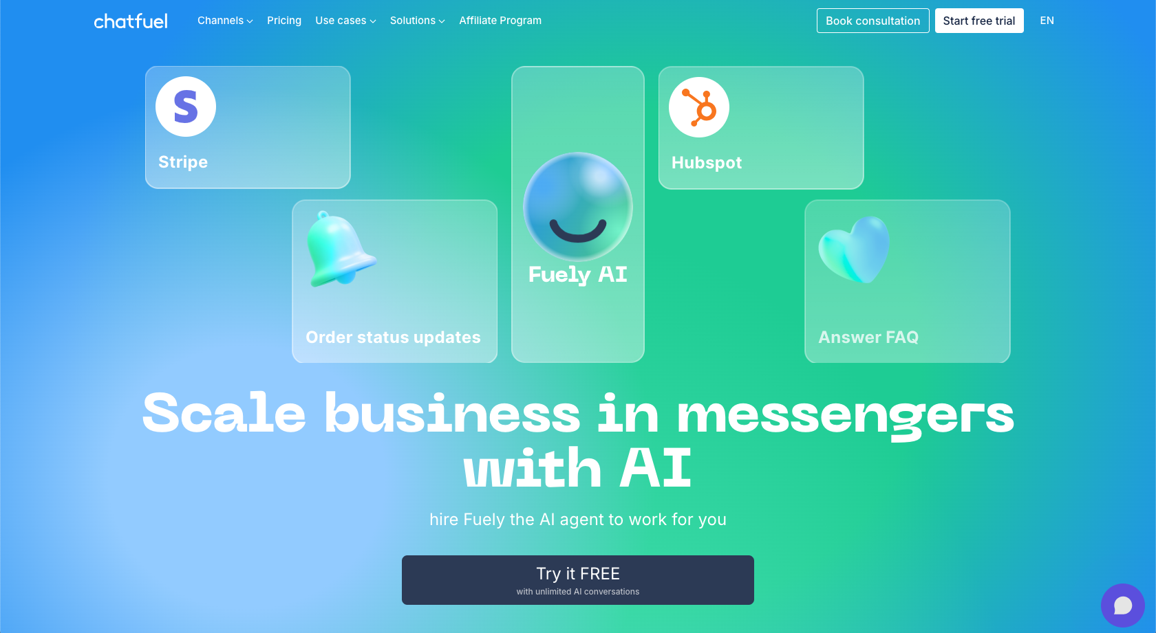 Chatfuel Landing Page