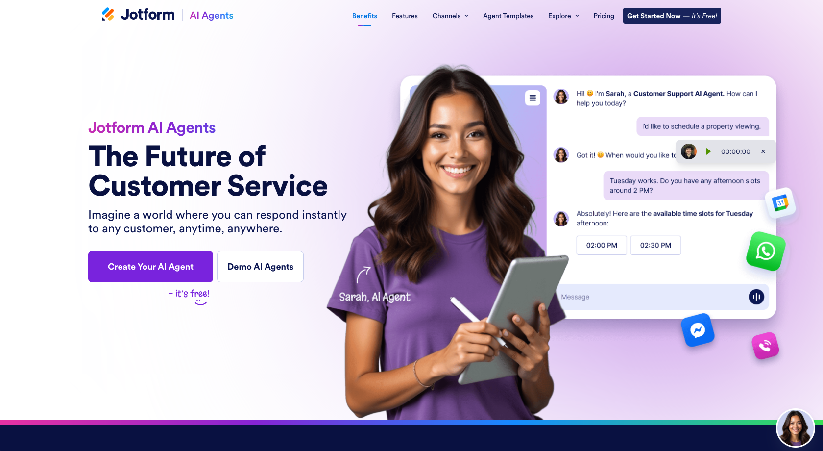 Jotform AI Agents Landing Page