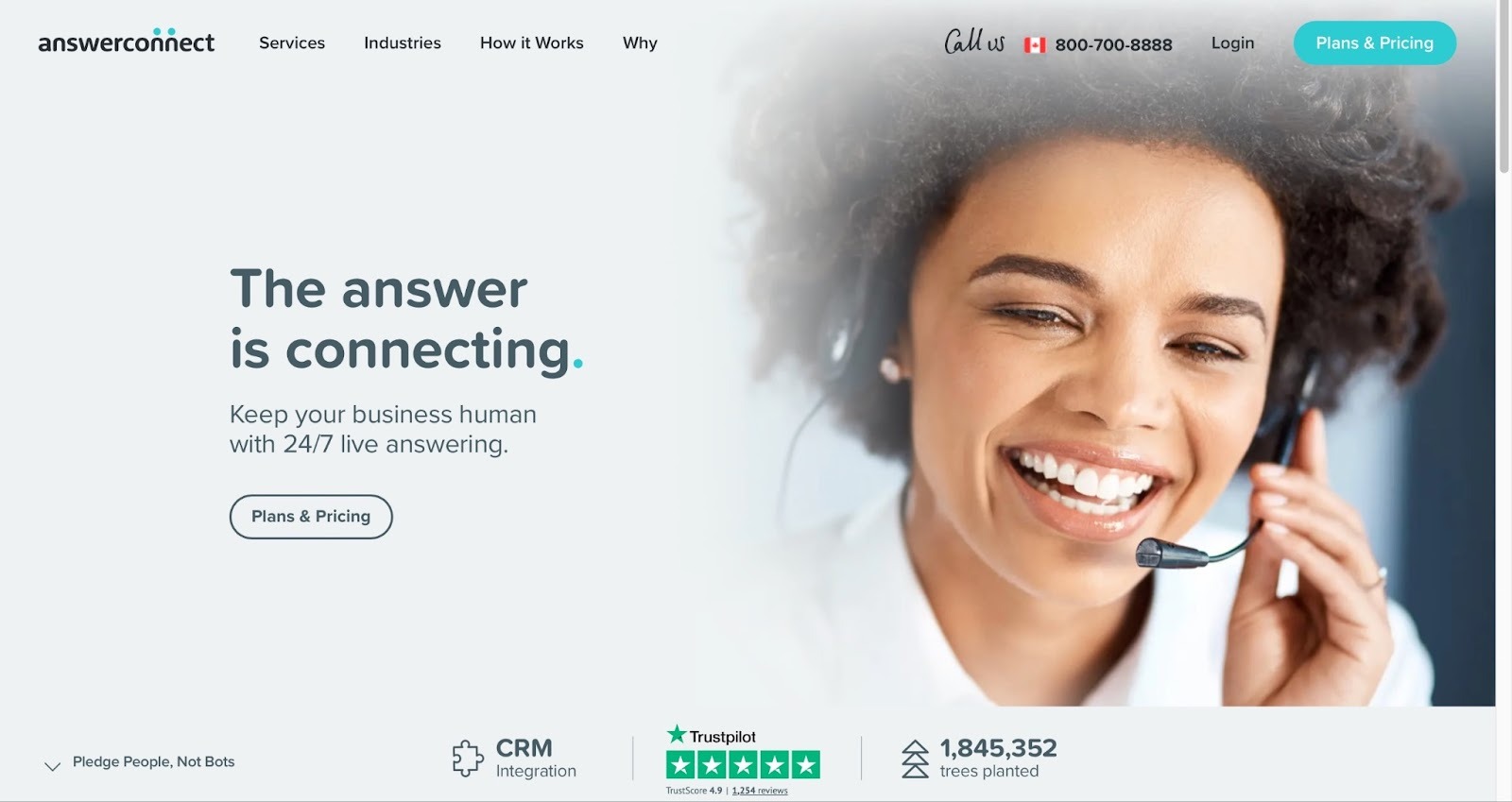 AnswerConnect landing page