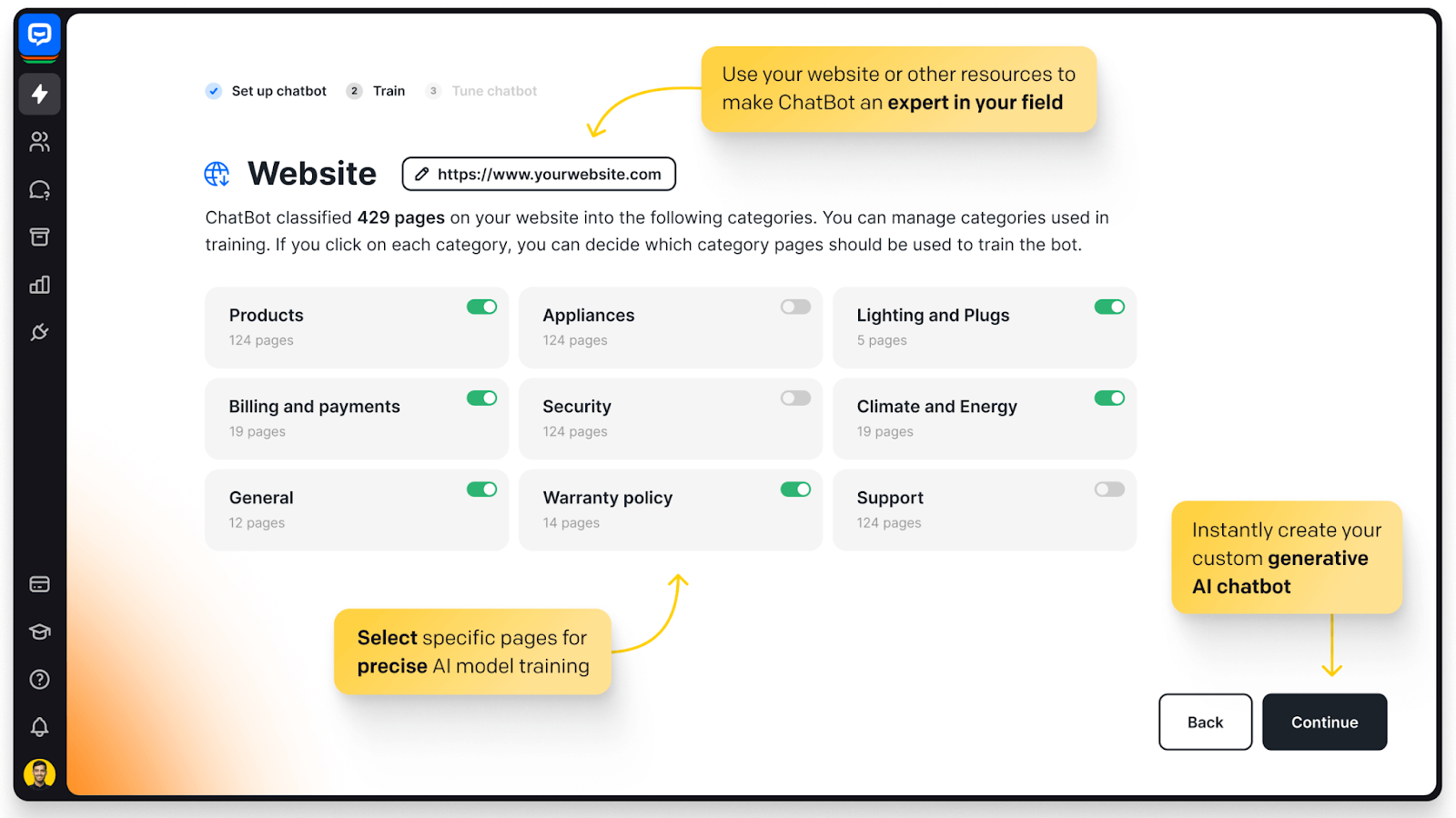 Screenshot of the ChatBot