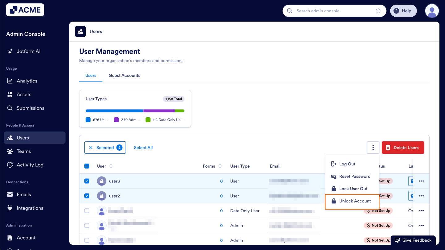 How to Unlock Users in the Organization from the Admin Console Image-17