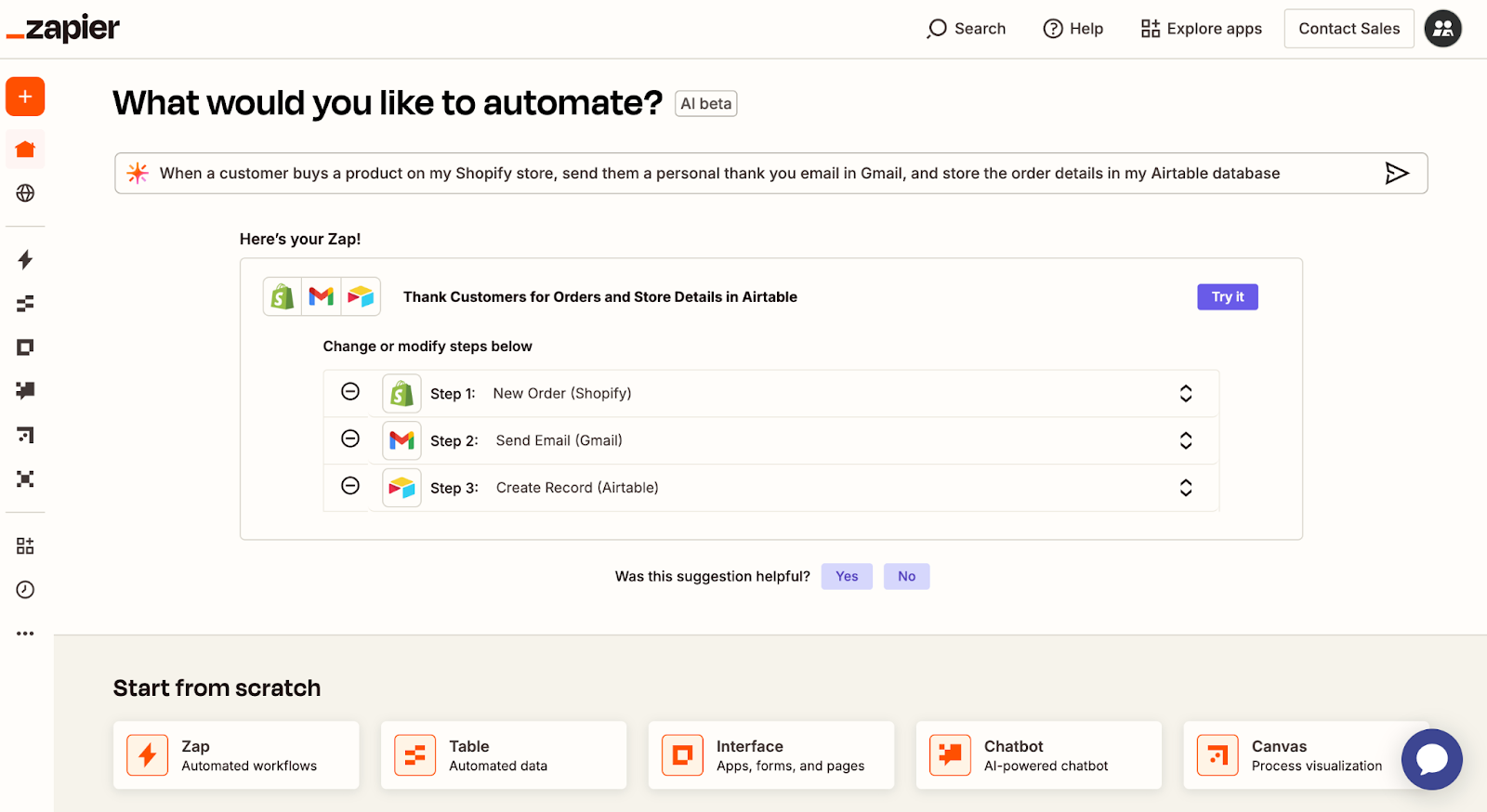 Zapier AI Automation Helper