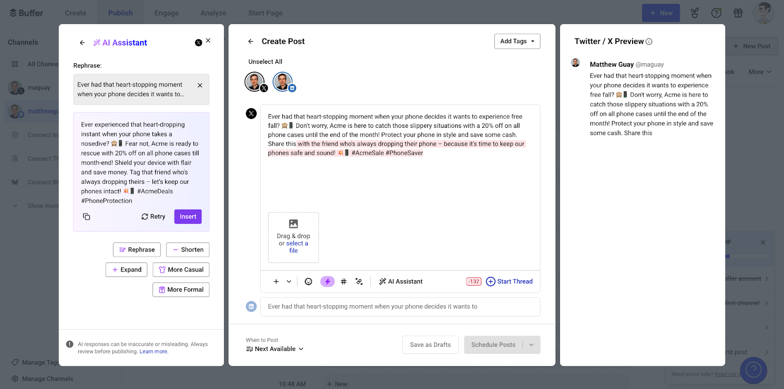 Buffer AI Assistant AI Writing Helper