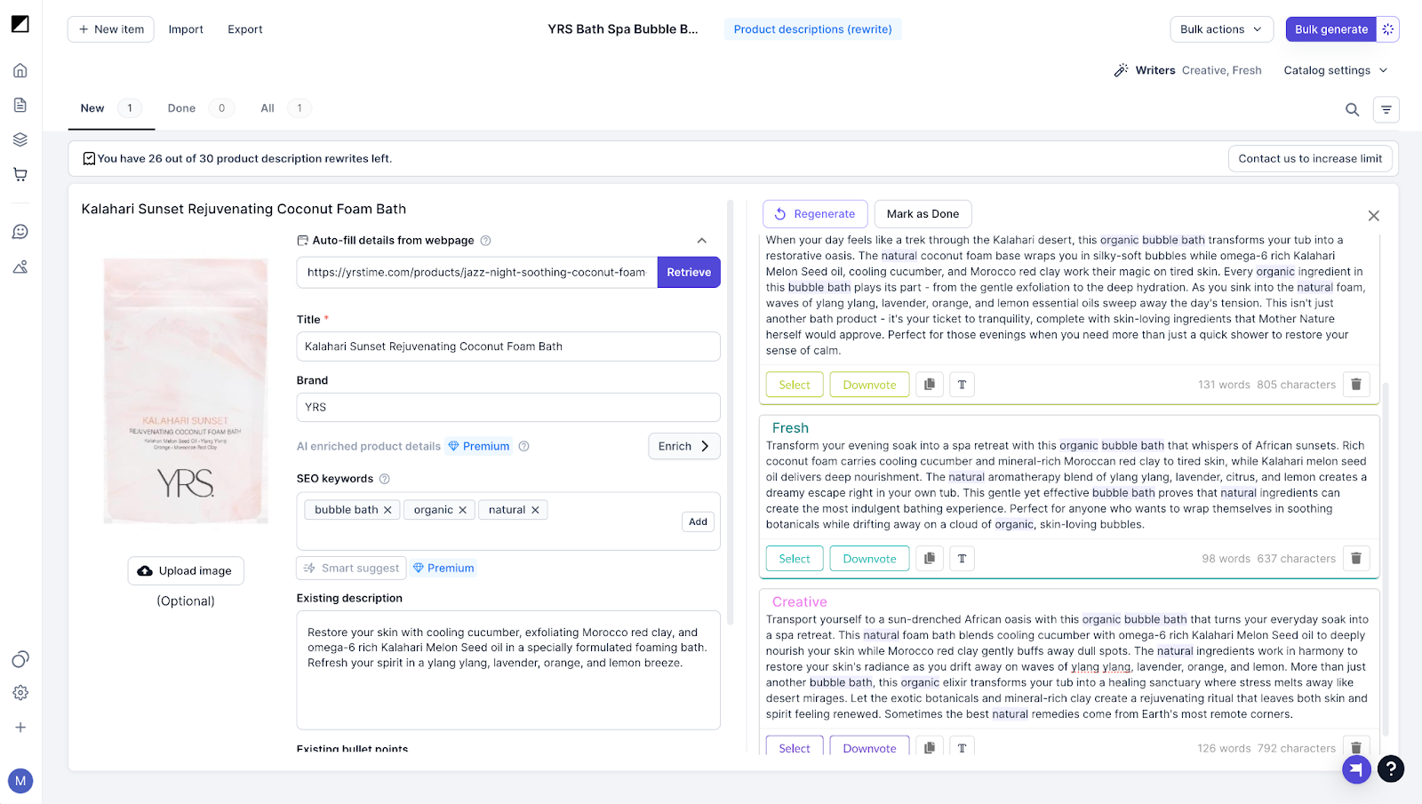 Hypotenuse User Interface