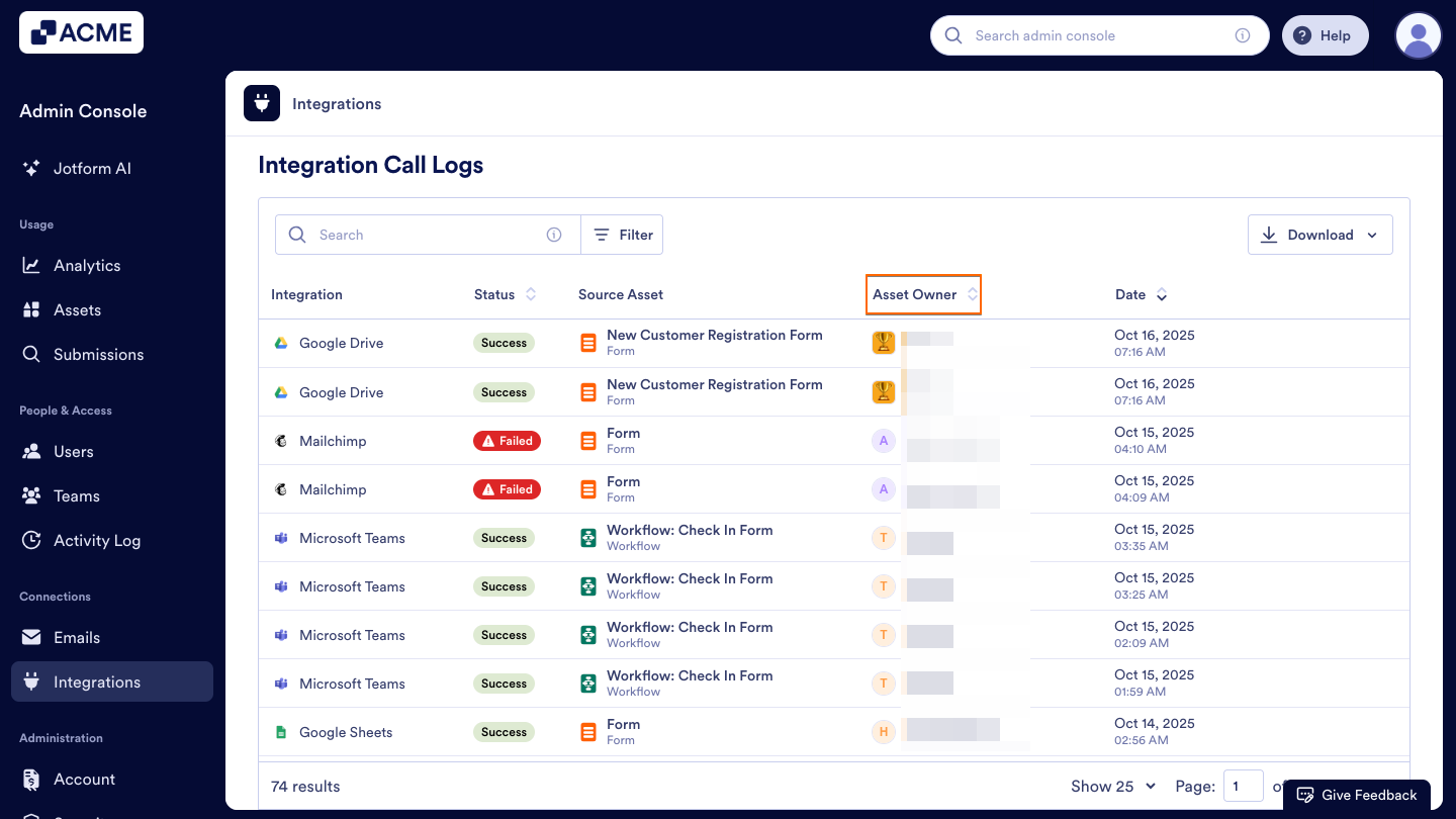 How to View Your Organization's Integration Logs from the Admin Console Image-11