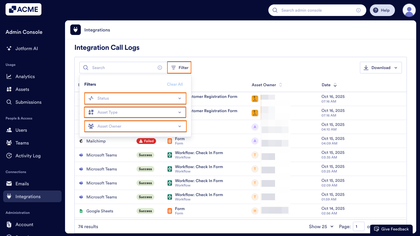 How to View Your Organization's Integration Logs from the Admin Console Image-14