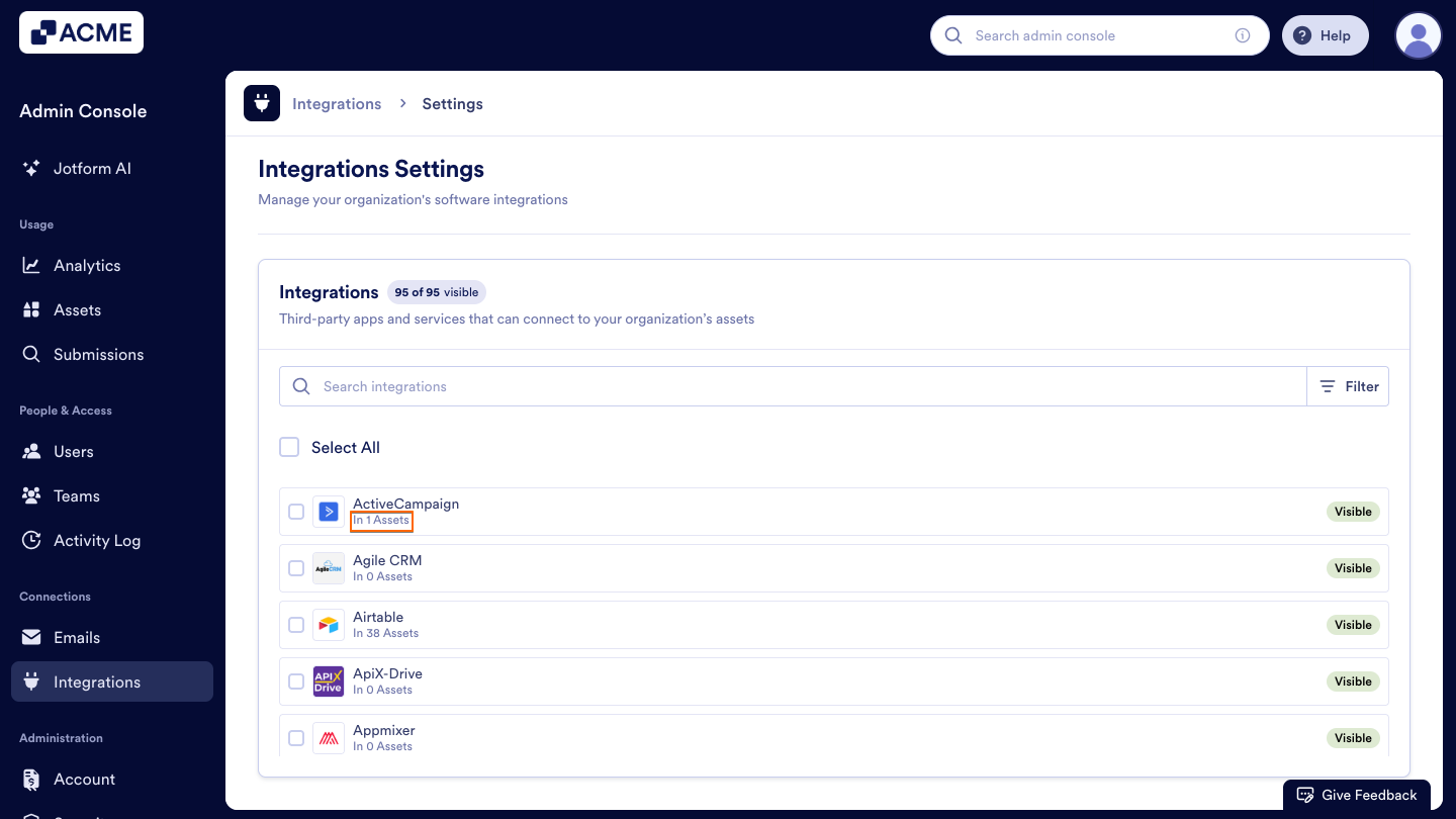 How to Show or Hide Integrations in Your Organization from the Admin Console Image-4