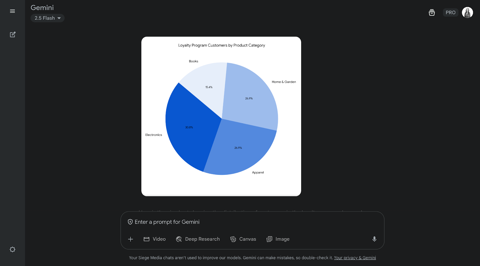 Gemini AI Generated Pie Chart
