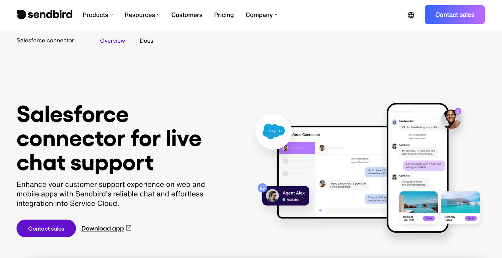 Sendbird landing page