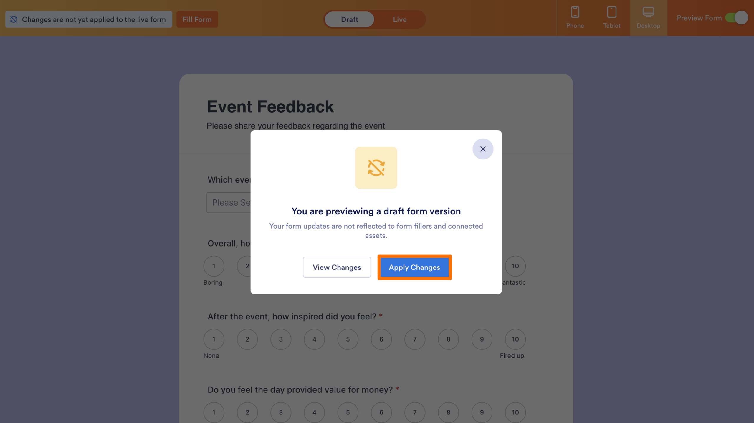 How to Apply Your Draft Changes to the Live Form Image-15