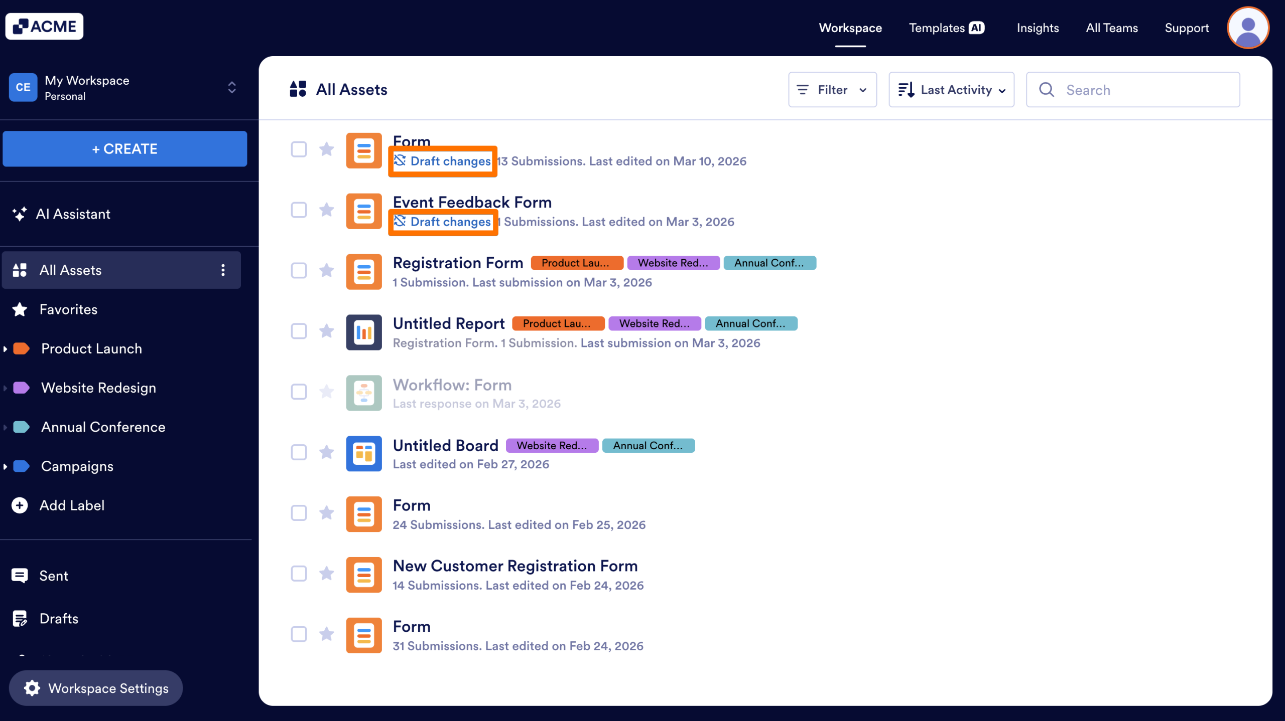 How to See Your Draft Forms from the Workspace Image-2