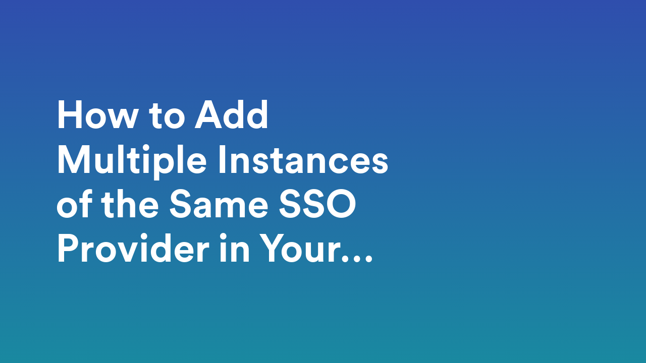 Single Sign-On (SSO)