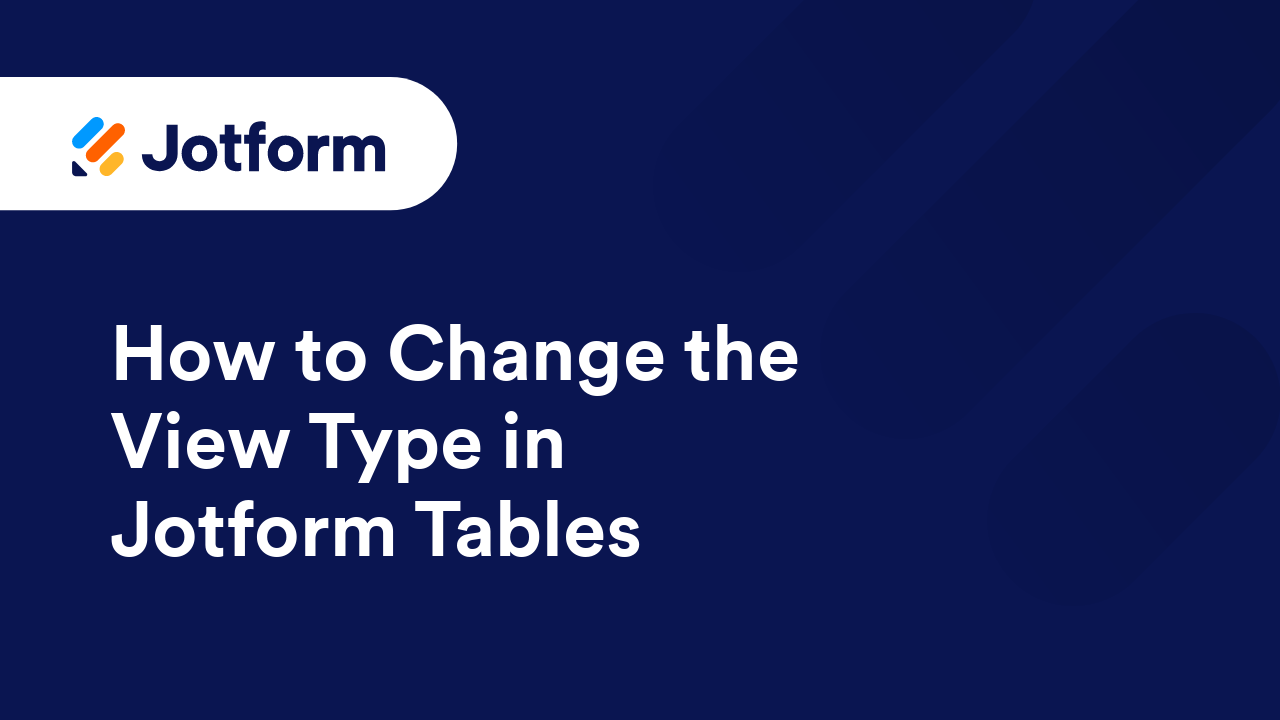 Jotform Tables