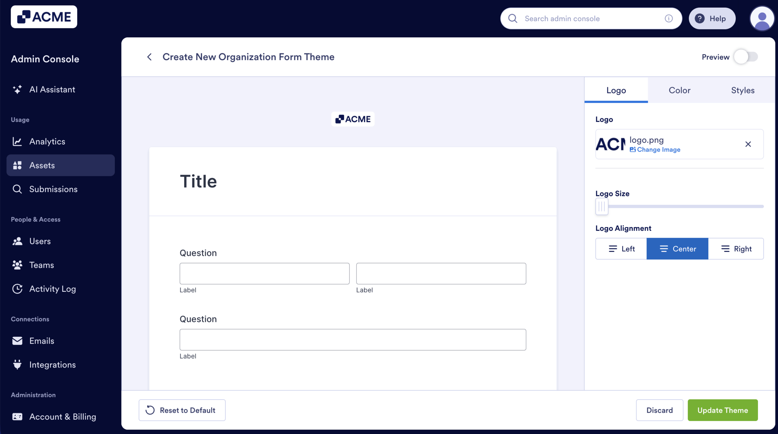 How to Create and Manage Form Theme Organization-Wide from the Admin Console Image-8
