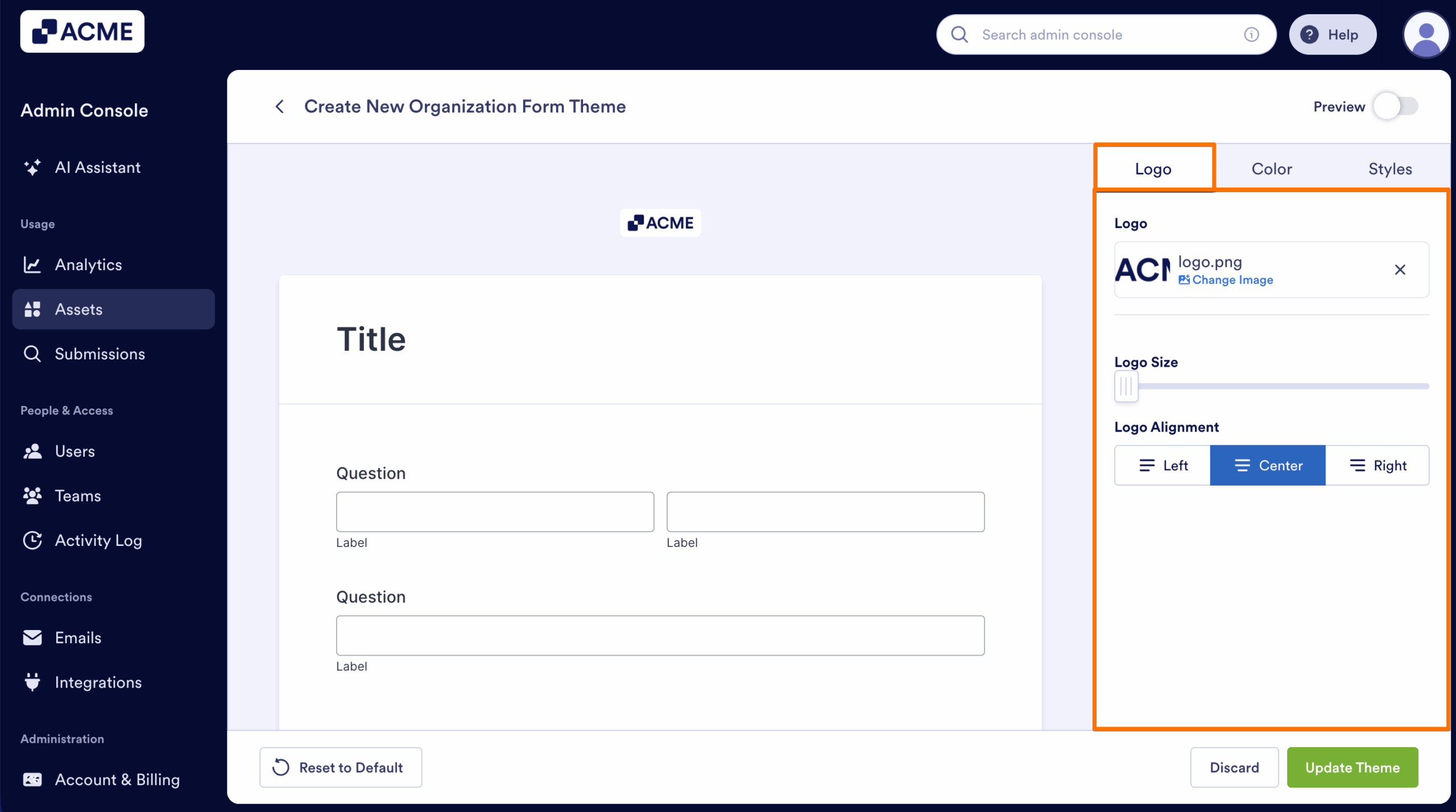 How to Create and Manage Form Theme Organization-Wide from the Admin Console Image-9