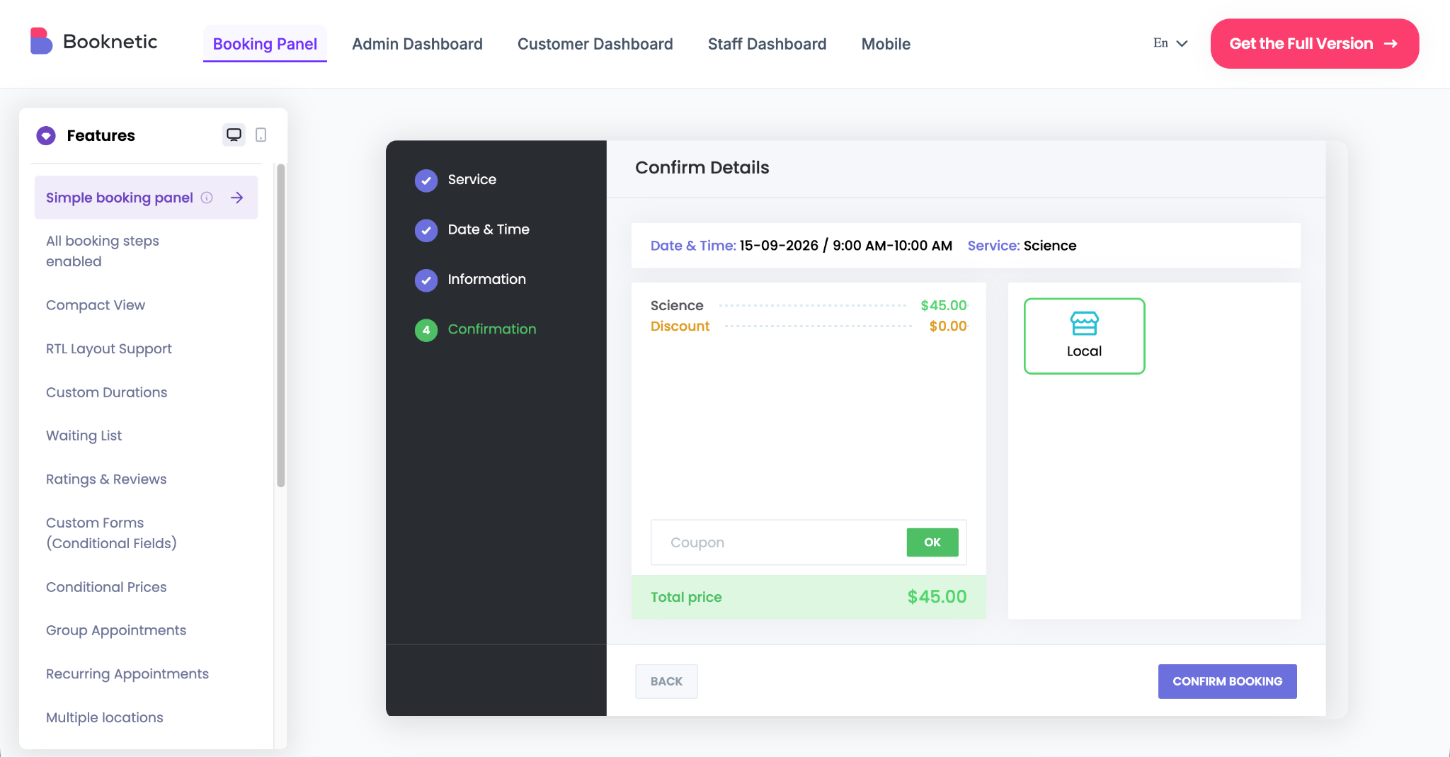 Booknetic Landing Page