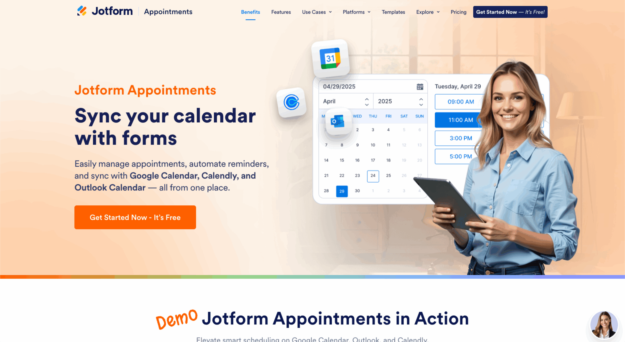 Jotform Appointments Landing Page
