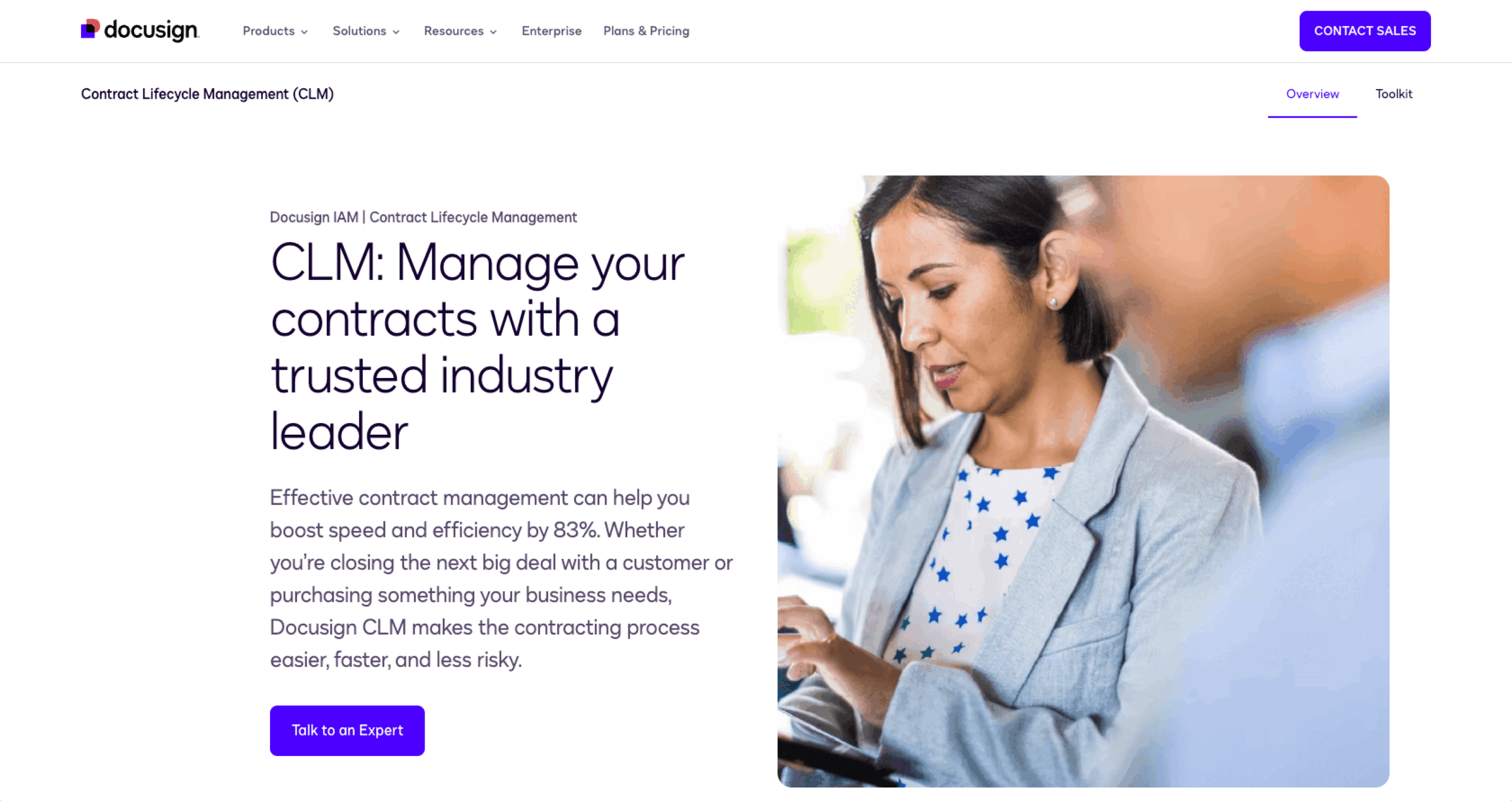 Docusign CLM Landing Page