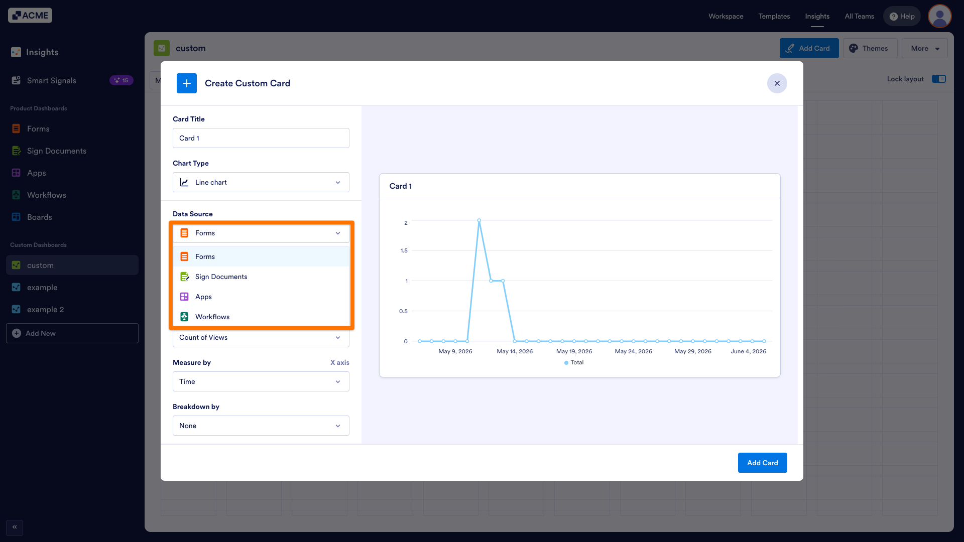 How to Manage Cards in Your Custom Dashboard in Insights? Image-4