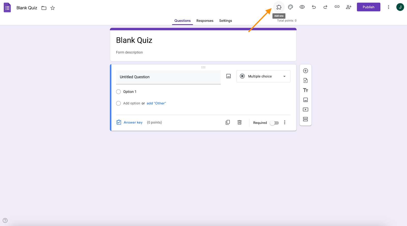 Google Forms Addons Button