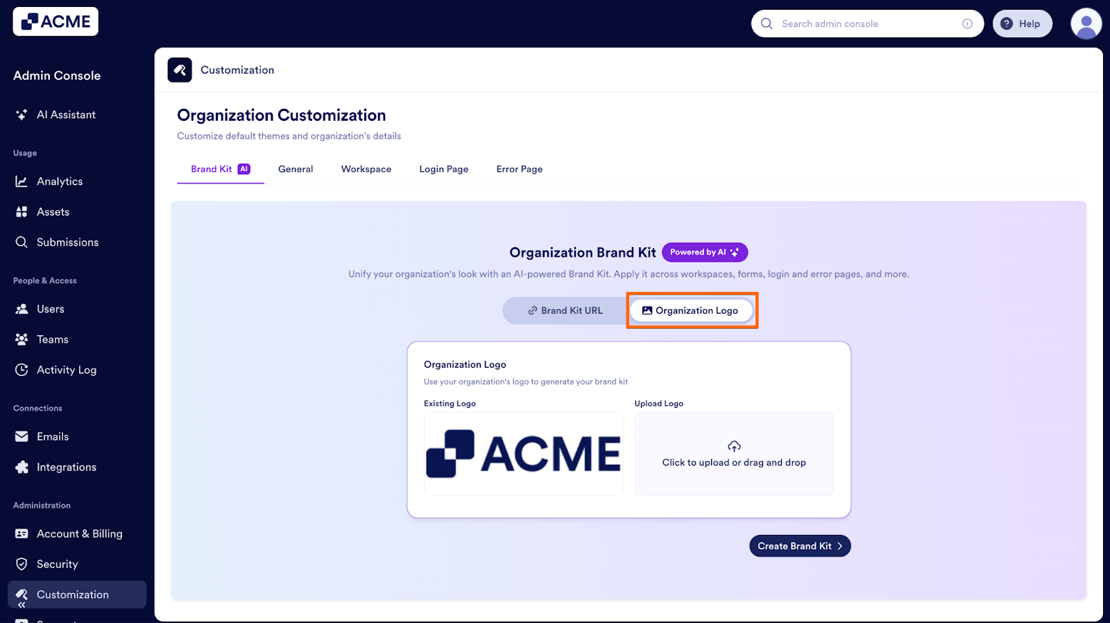 How to Create a Brand Kit for Your Organization from the Admin Console Image-7