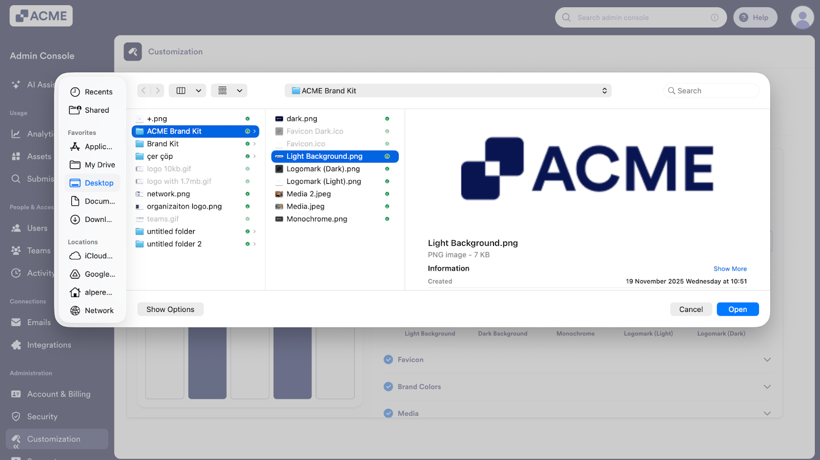 How to Manage and Update the Organization’s Brand Kit from the Admin Console Image-6