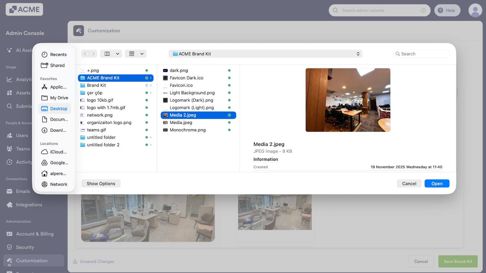 How to Manage and Update the Organization’s Brand Kit from the Admin Console Image-30
