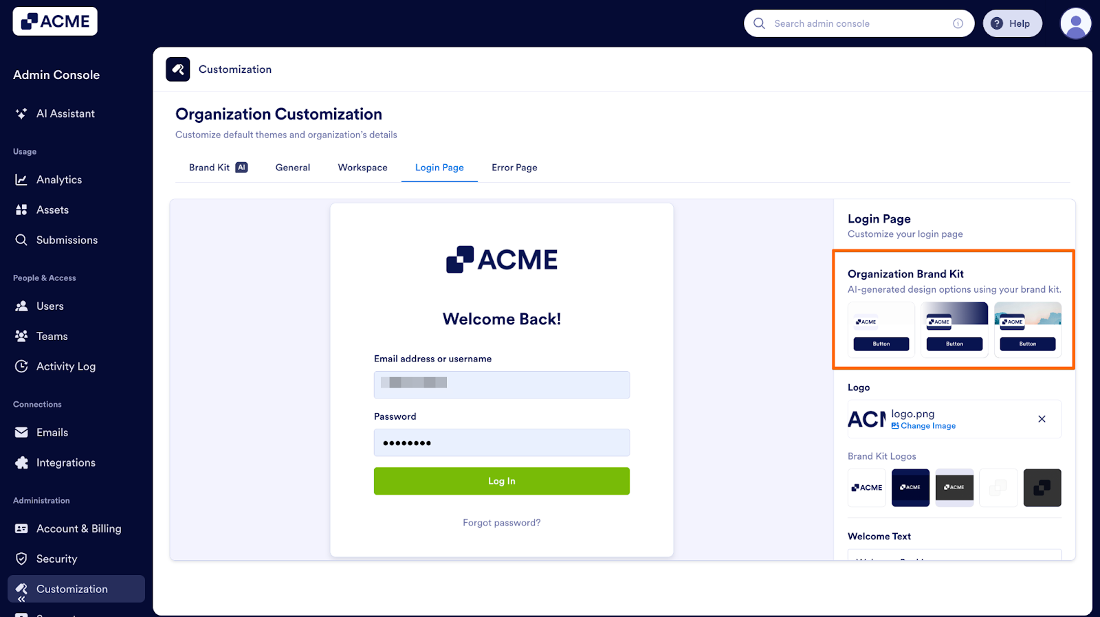 How to Implement the Brand Kit Across Other Pages from the Admin Console Image-4
