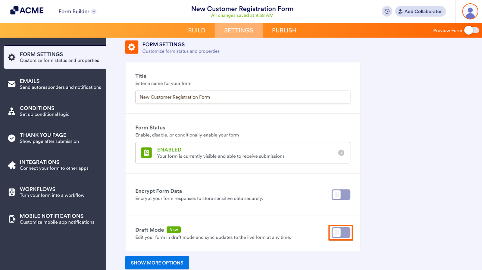 How to Enable Draft Mode on Your Form Image-2
