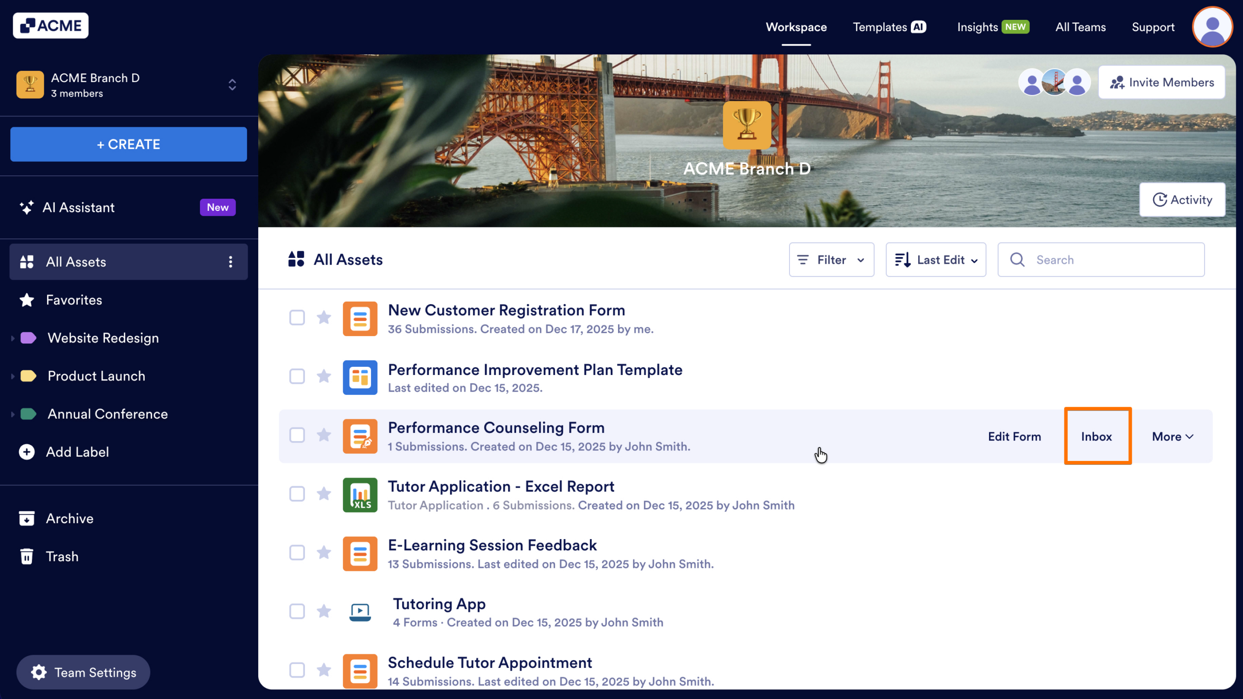How to View Submissions in a Team Workspace Image-1