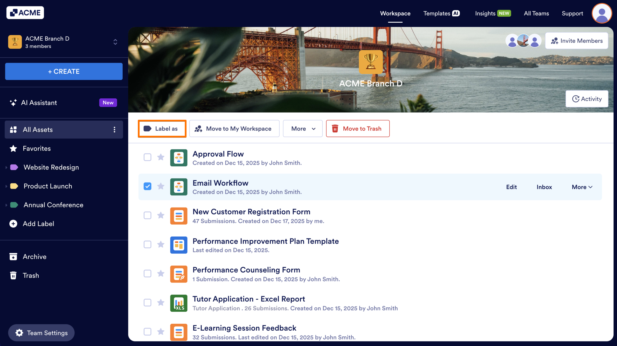 Understanding Workflow Toolbar Actions in Team Workspace Image-1