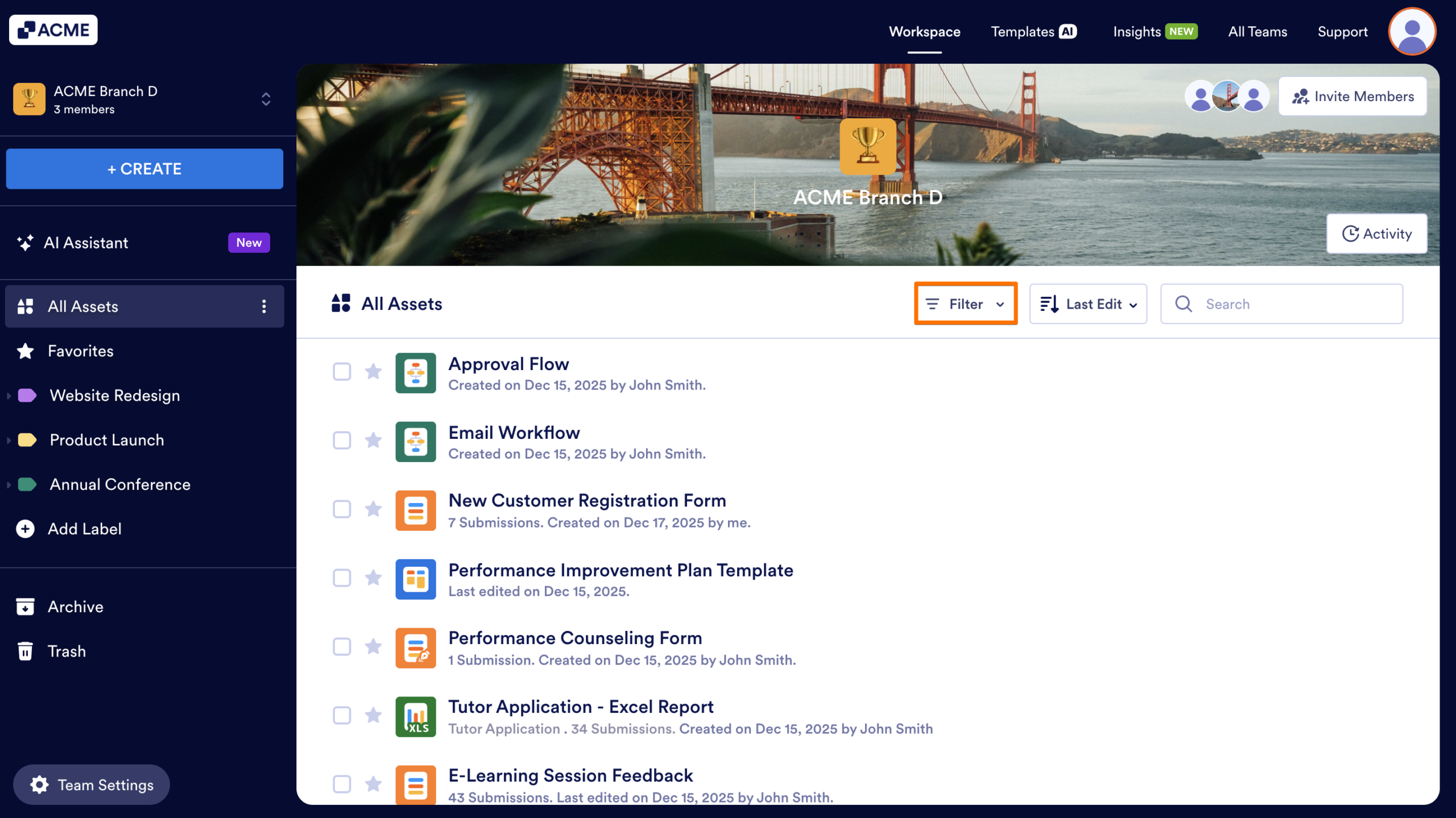 How to Locate Certain Asset Types in Team Workspaces Image-1