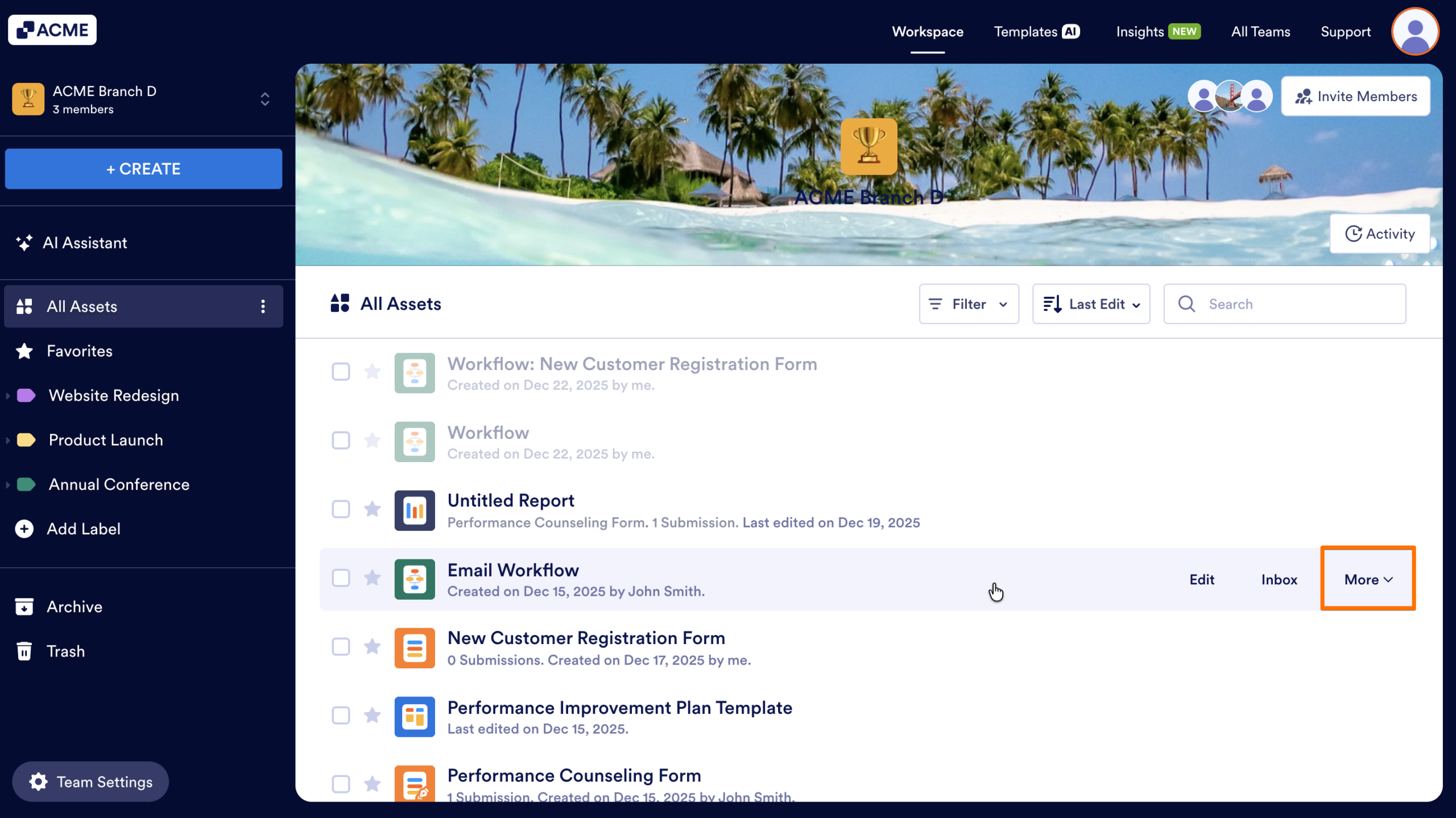 How to Move an Asset from the Team Workspace to Your Workspace Image-1
